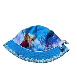 Disney Frozen Bucket Hat Kids Elsa Anna XS 1-3 Years Blue Sun Summer